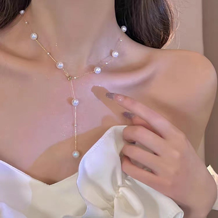Women's Pearl High-grade Ornament Beaded Clavicle Chain Necklaces