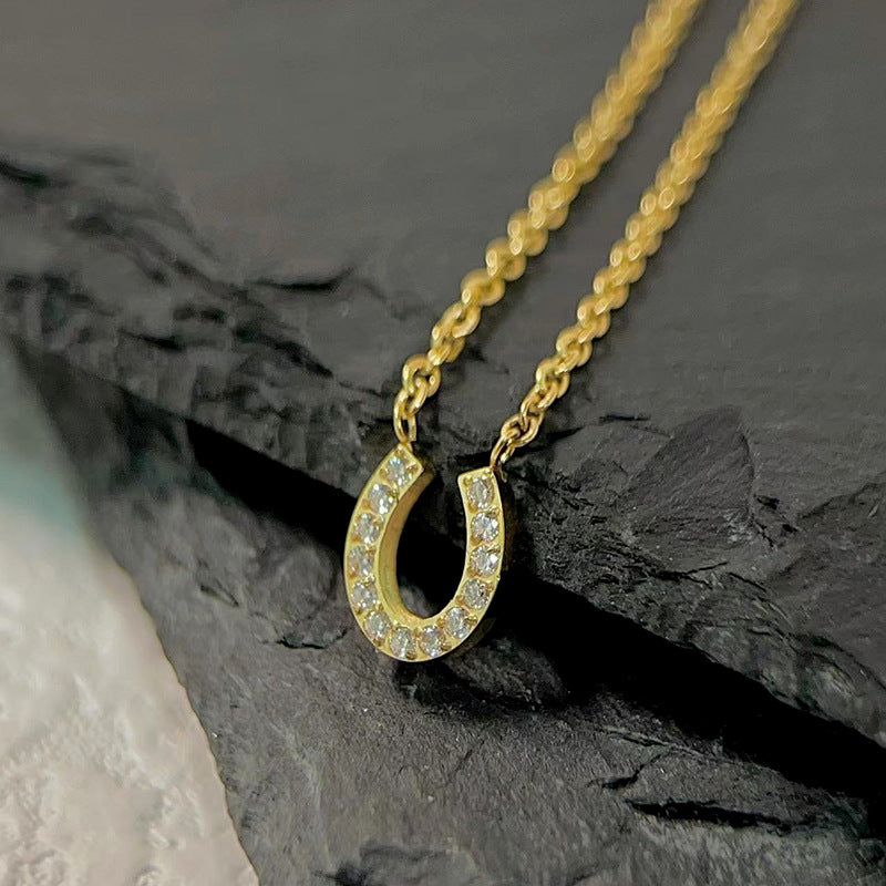 Horseshoe U-shaped Female Titanium Steel Clavicle Chain Not Easy To Necklace