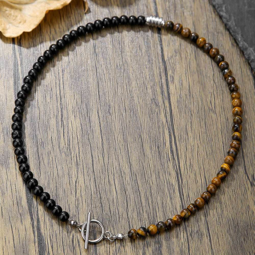 Men's Fashion Punk Frosted Stone Chain Combination Bracelets