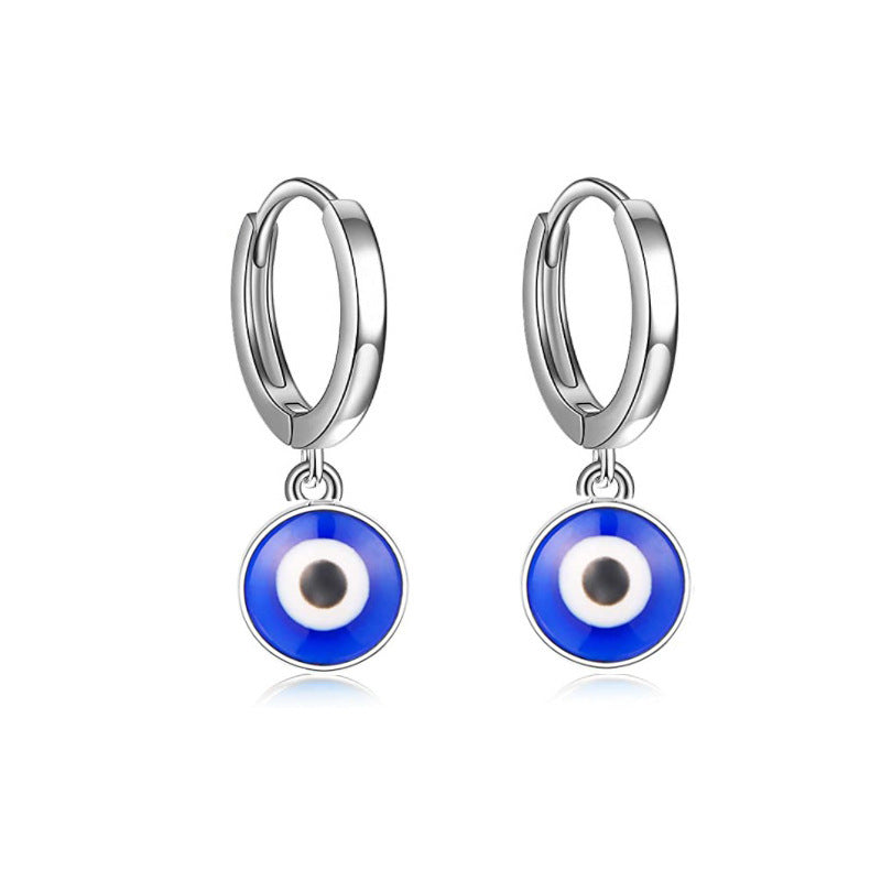 Alloy Base Blue Devil Eyes Turkish Earrings