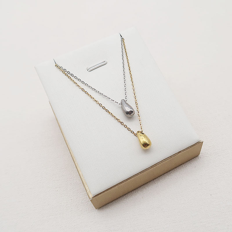 Water Drops Titanium Steel Female Light Luxury Minority Design High-grade Necklaces