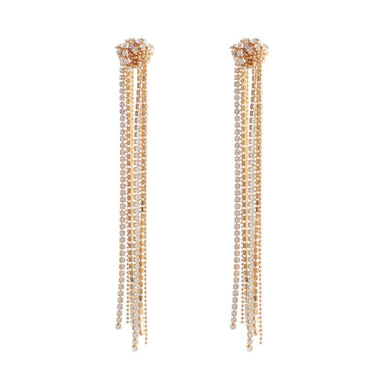 High-grade Personality Affordable Luxury Long Fringe Earrings