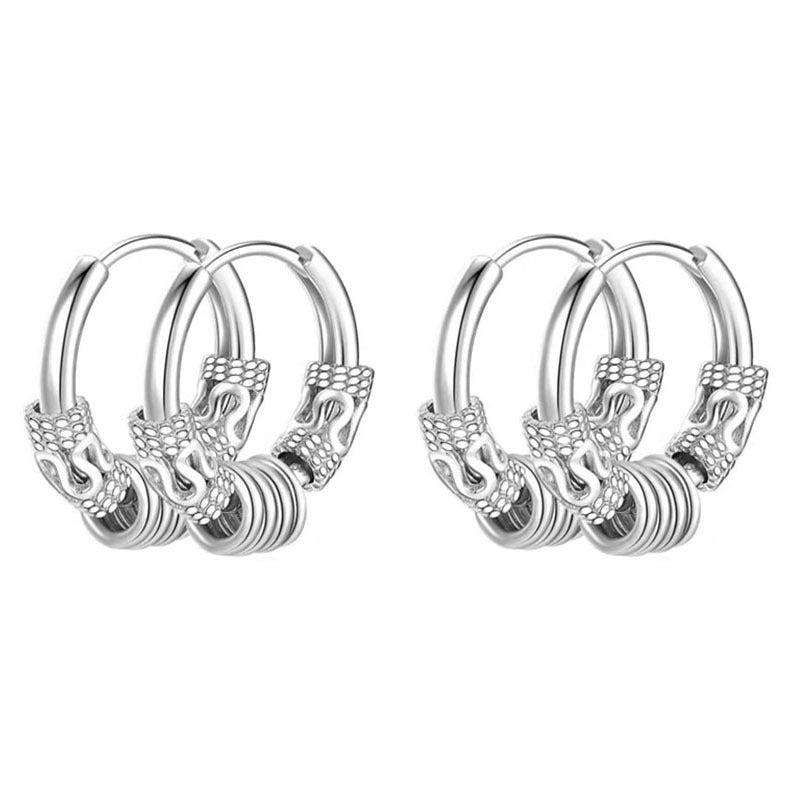 Tassel Dragon Pattern Circle Totem Retro Trendy High Sense Ear Rings