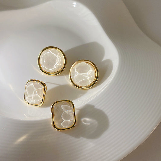 Women's Needle Round Opal Stone Ear Retro Rings