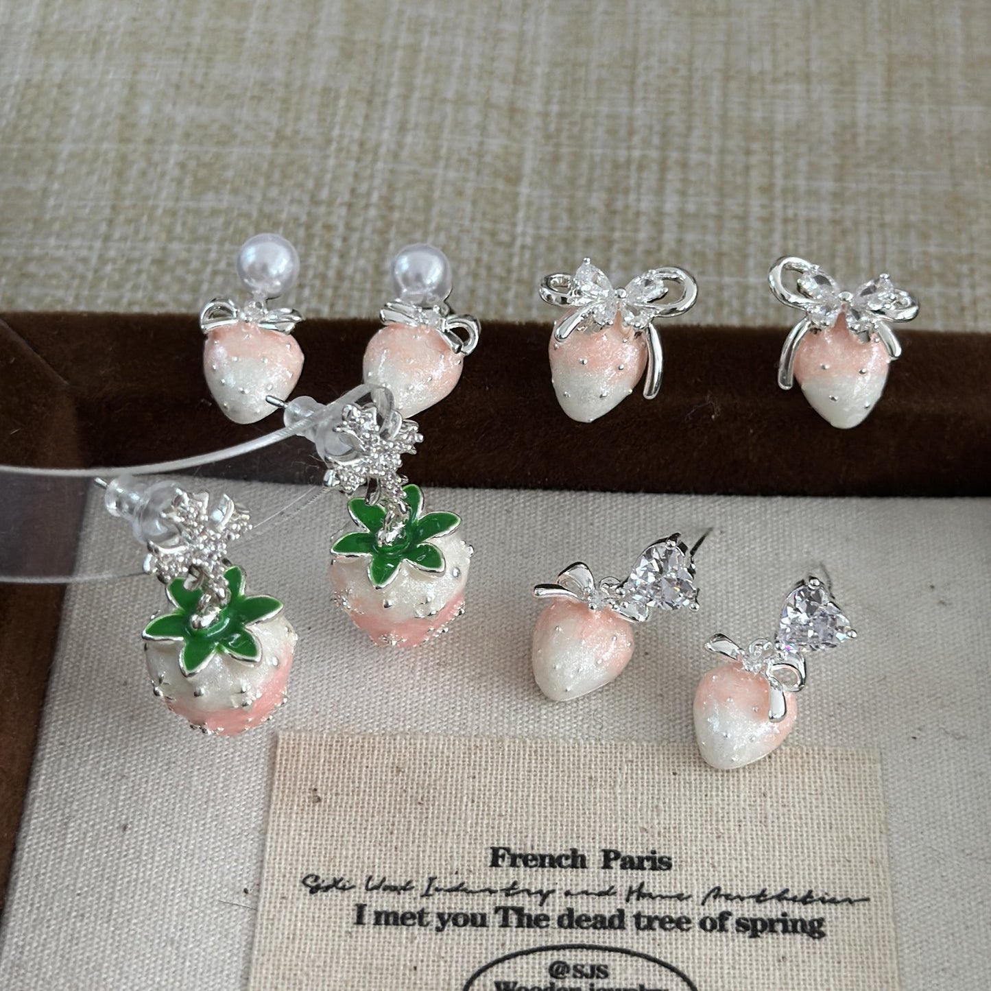 Pink Drip Glazed Three-dimensional Strawberry Female Exquisite Sweet Fashion Trend Earrings