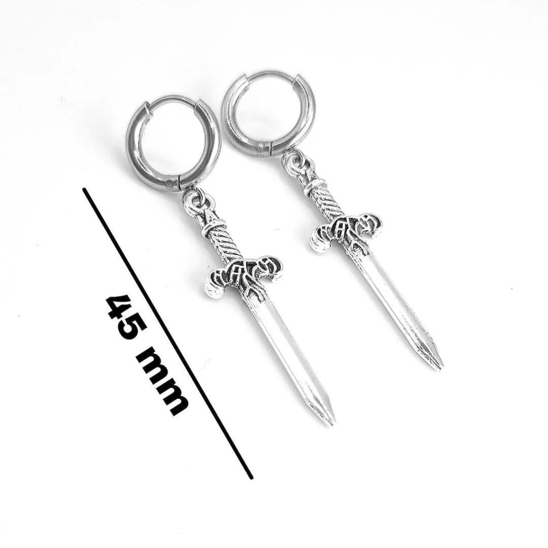 Women's & Men's Sier Dagger Gothic Earrings