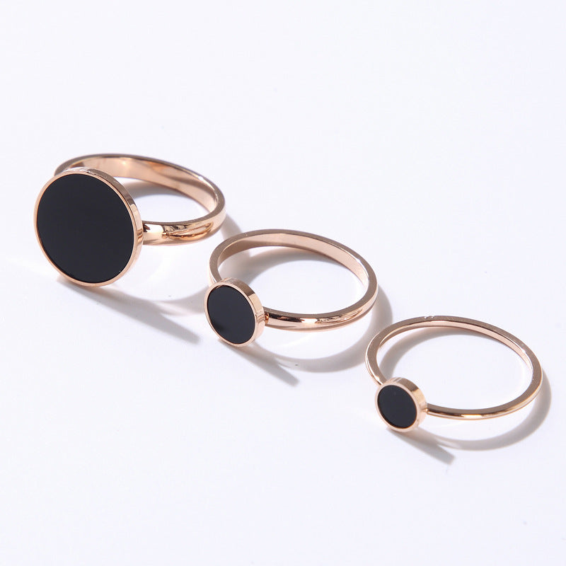 Women's Panther Rose Gold Simple Titanium Steel Index Finger Ring