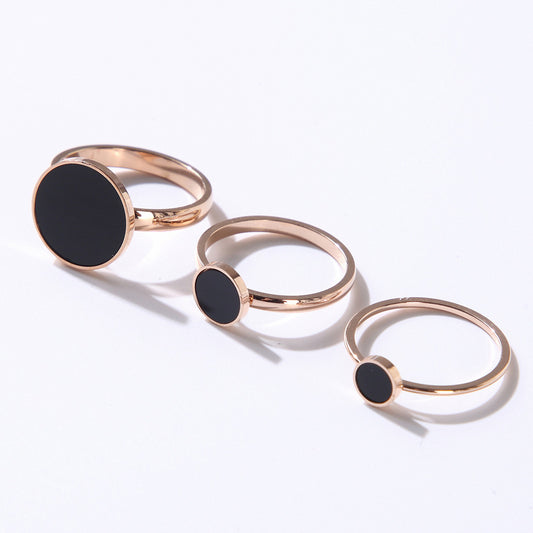 Women's Panther Rose Gold Simple Titanium Steel Index Finger Ring
