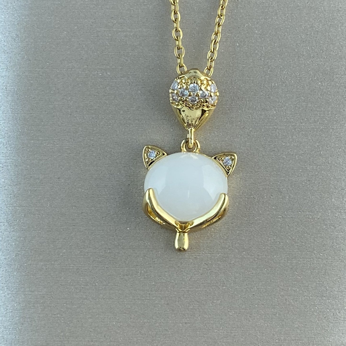 Women's Real Gold Plating Opal Fox Clover Pendants