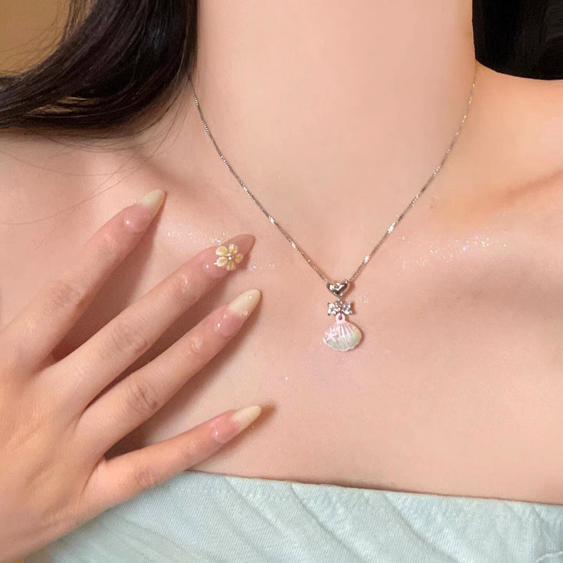 Pearl Oil Dripping Shell Light Luxury High-grade Sense Niche Sweet Necklace