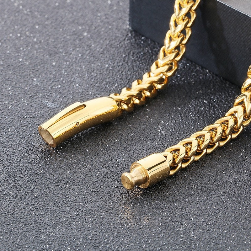 Men's Fashion Trend Positive Negative Round Grinding Encryption Chain Spring Bracelets