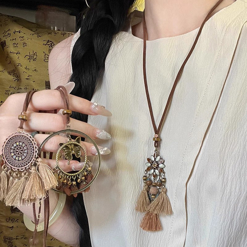 Brown Vintage Tassel Hippie National Style Necklaces