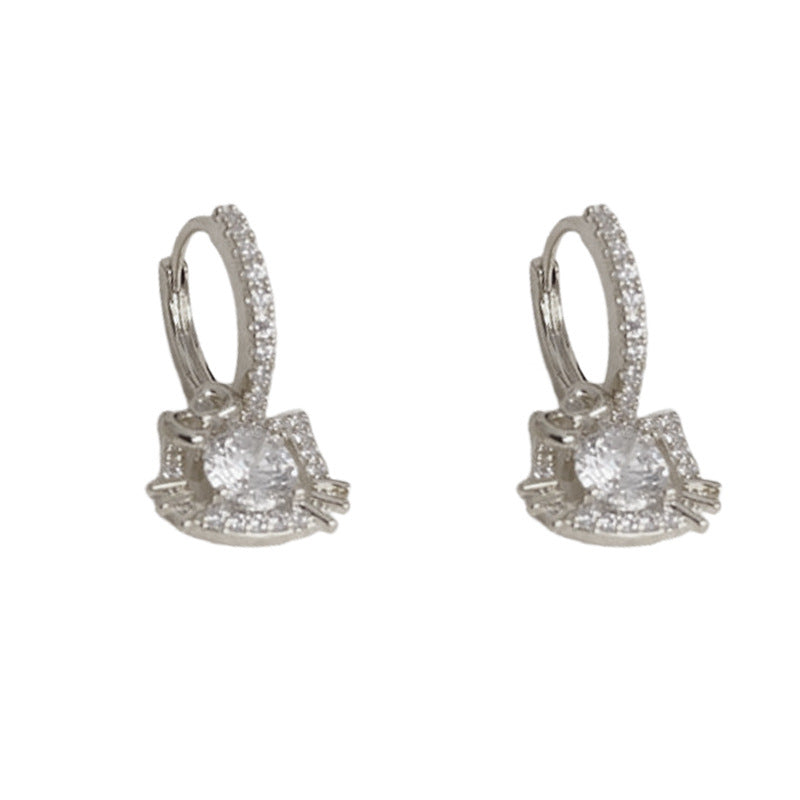 Women's Zircon Cat Clip Temperament Entry Lux Simple Ear Buckle