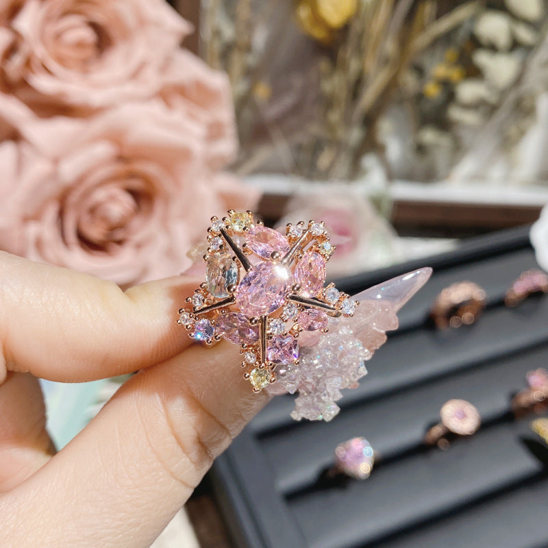 Camellia French Entry Lux Meteor Row Diamond Female Rings