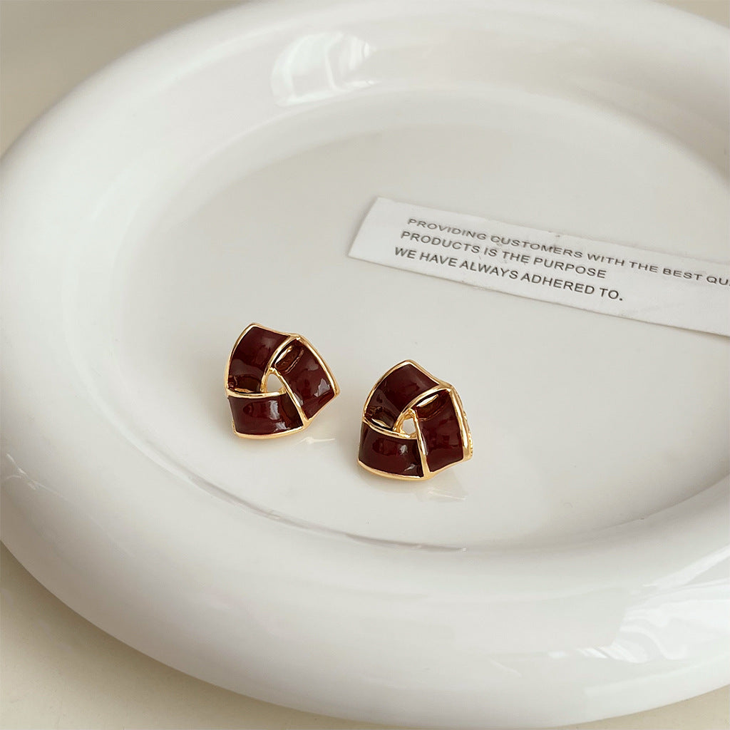 Enamel French Style Retro Affordable Luxury Minority Earrings