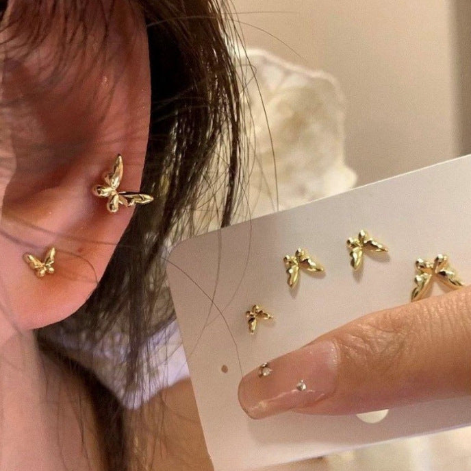Fashion Mini Butterfly Korean Style High Stud Earrings