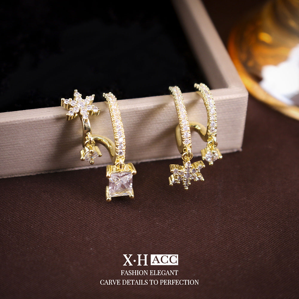 Elegant Zircon Butterfly Tassel Gentle Stylish Personality Stud Earrings