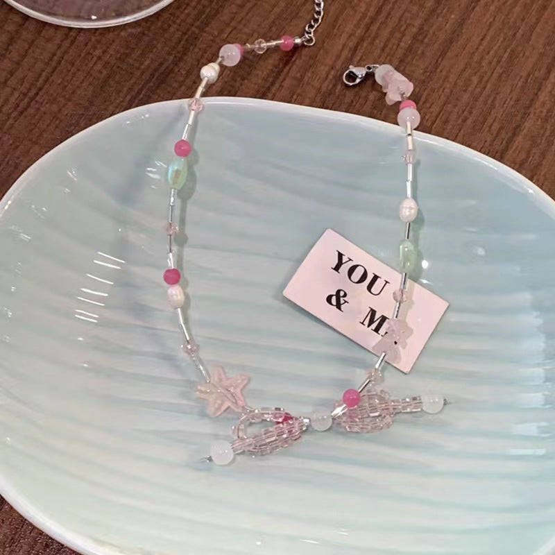 Women's Beads Bow Sweet Elegance Summer Fresh Niche Clavicle Necklaces