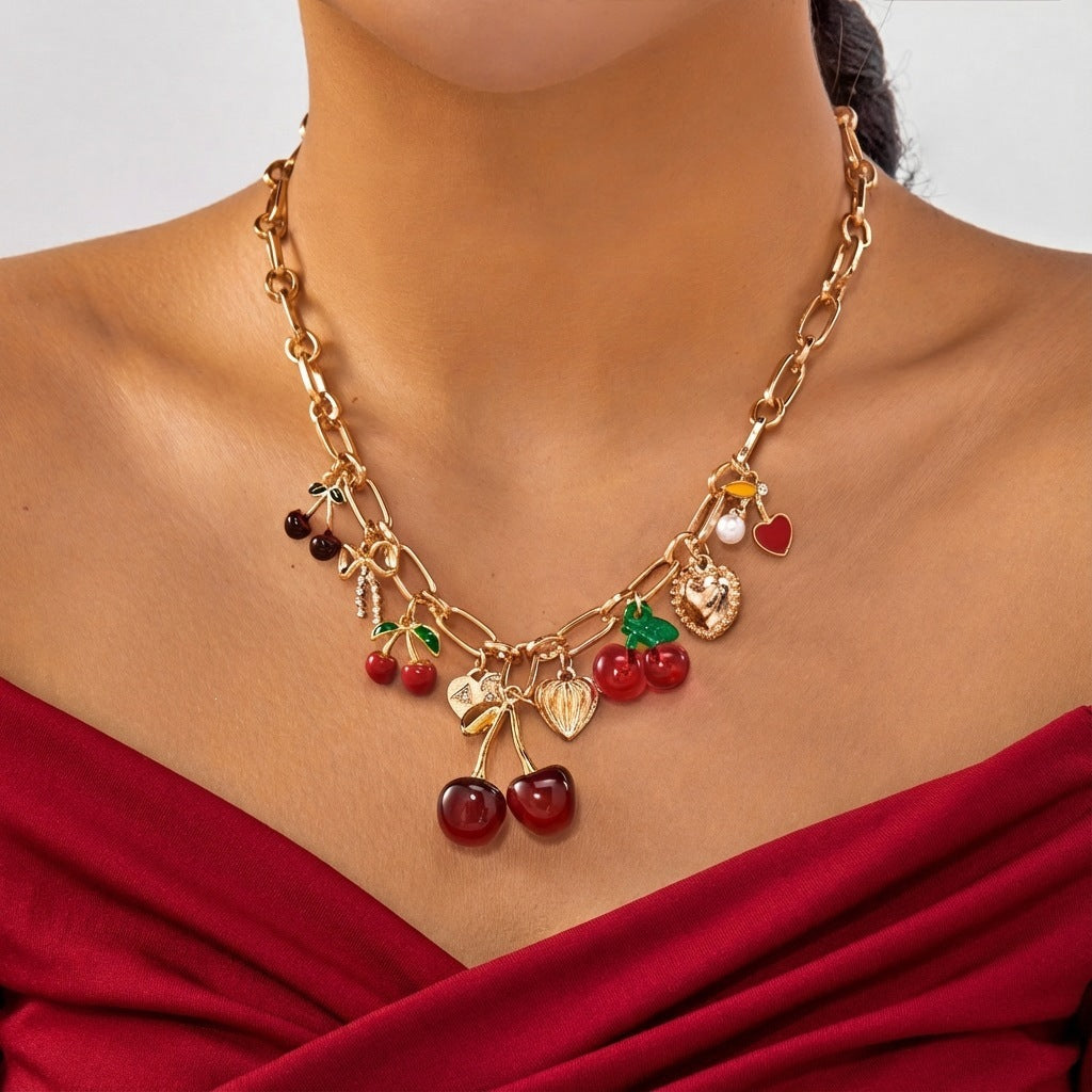 Durable Women's Cherry Niche Design Heart Bracelets