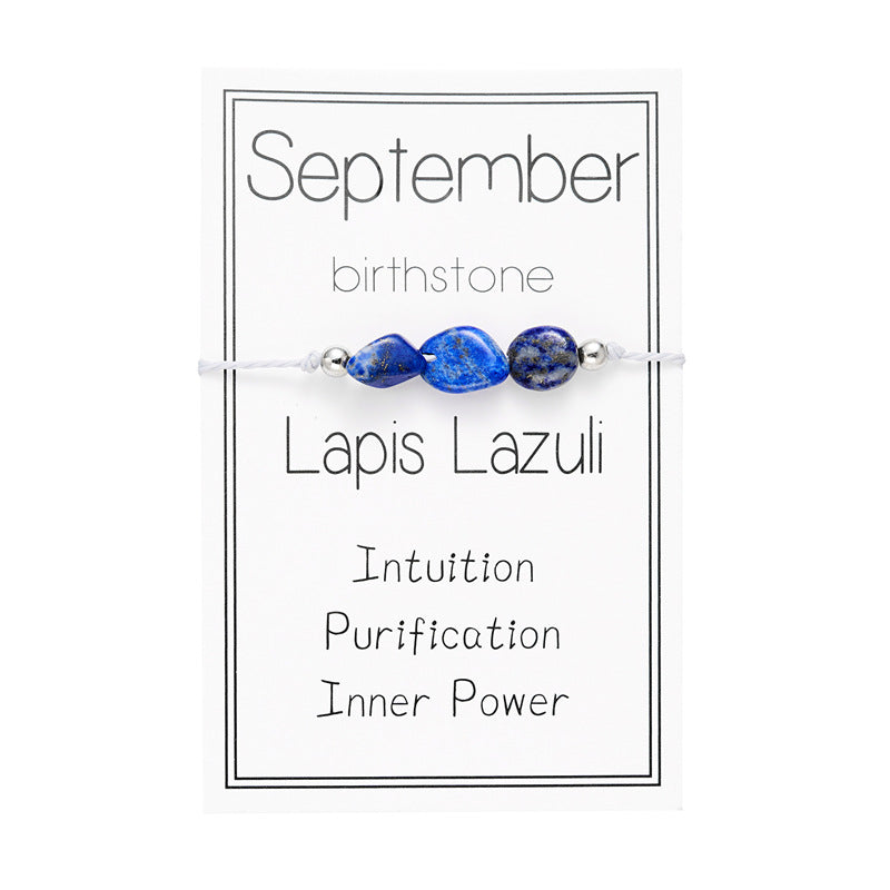 Irregular Month Birthstone Creative Natural Stone Bracelets