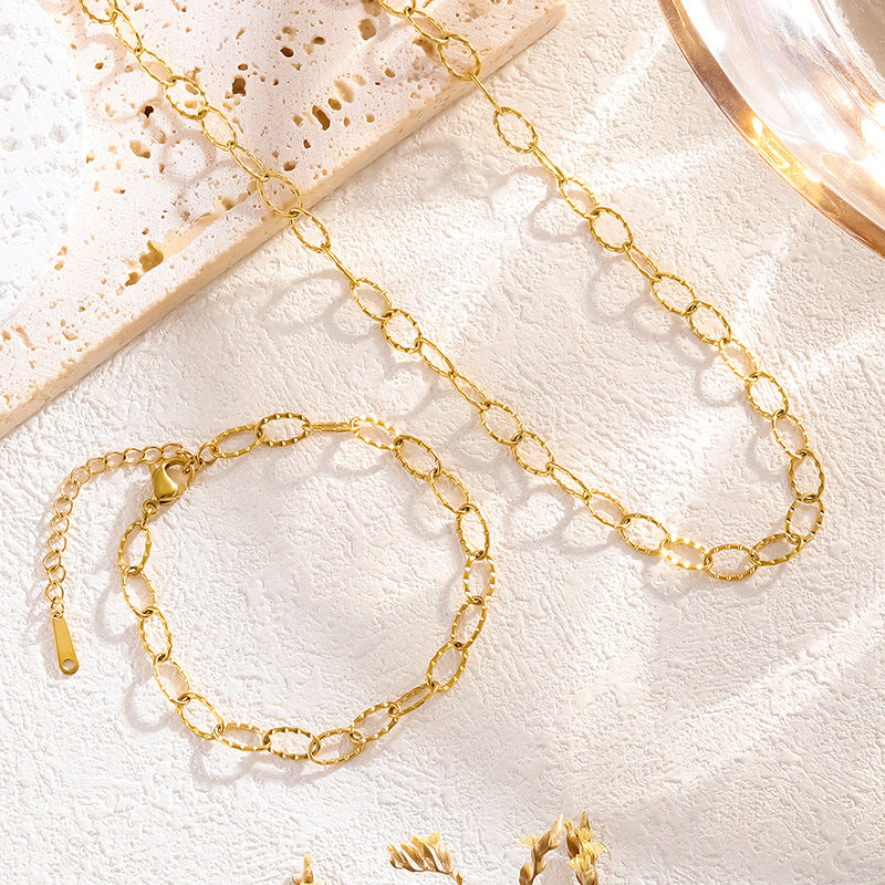 Gold Light Luxury Design Simple Titanium Steel Adjustable Bracelet
