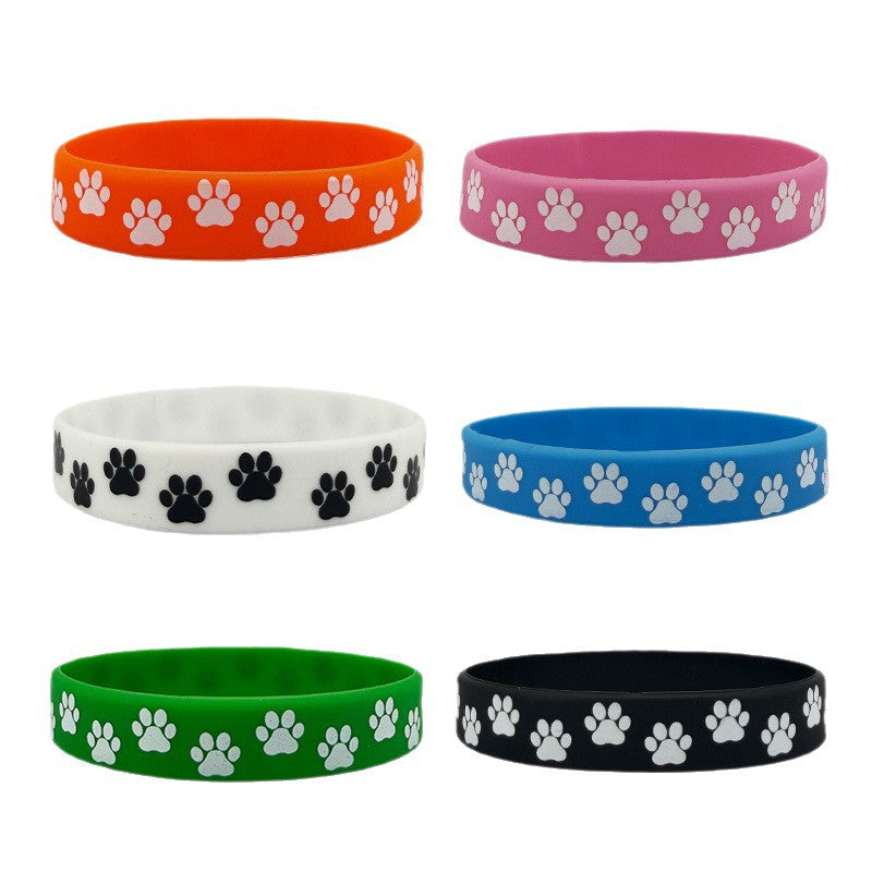 Paw Print Silicone Pet Theme Party Event Bracelet