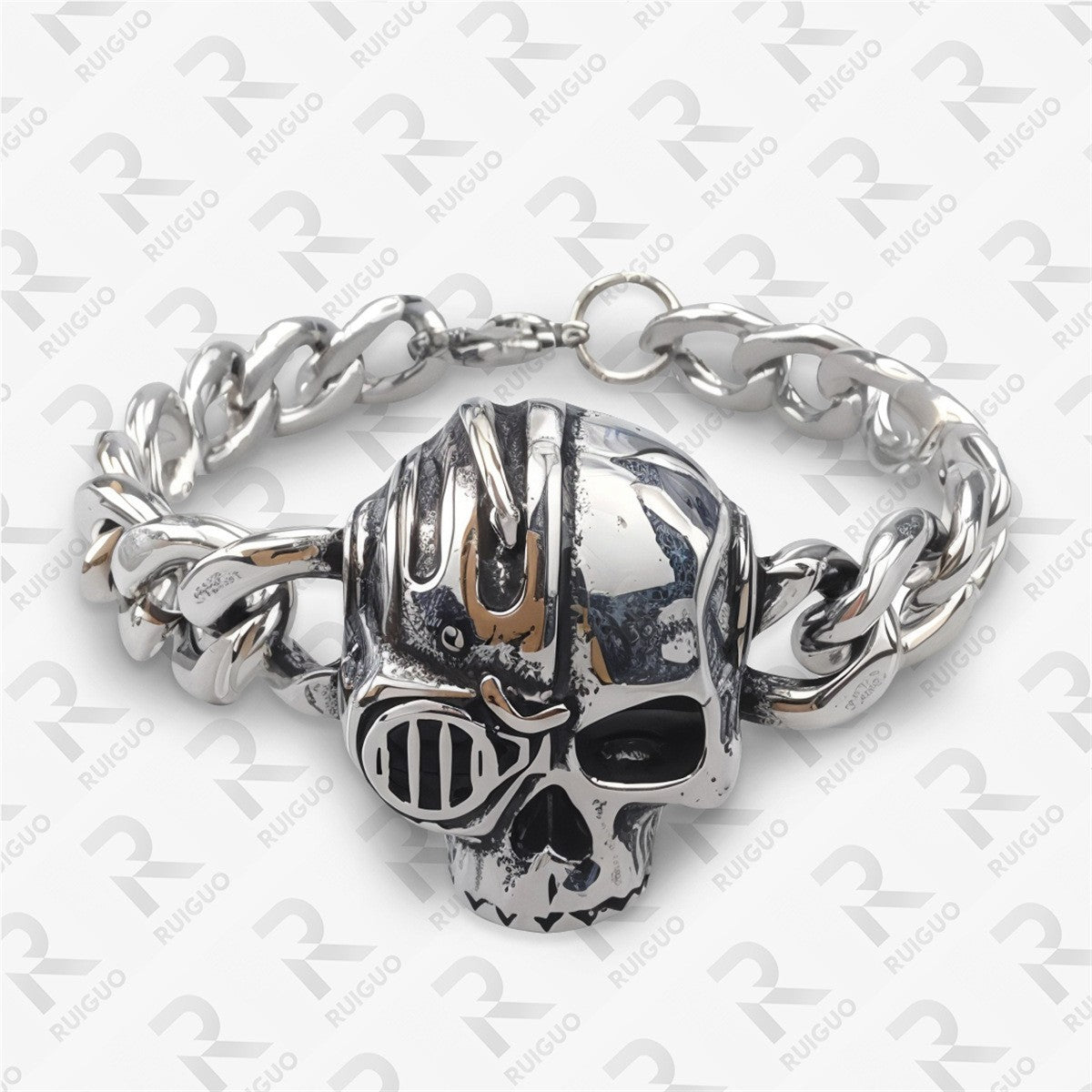Men's Celtic Knot Skull Stainless Steel Cuban Cross Punk Retro Bracelets