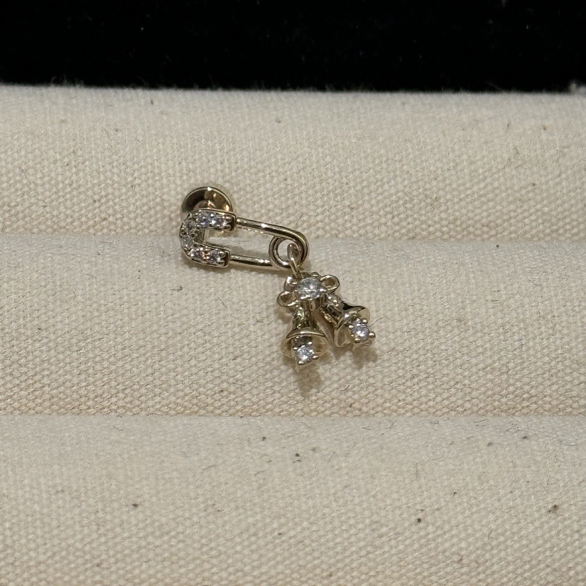Women's Light Coffee Gold Collection Series Minimalist Zircon Ear Earrings