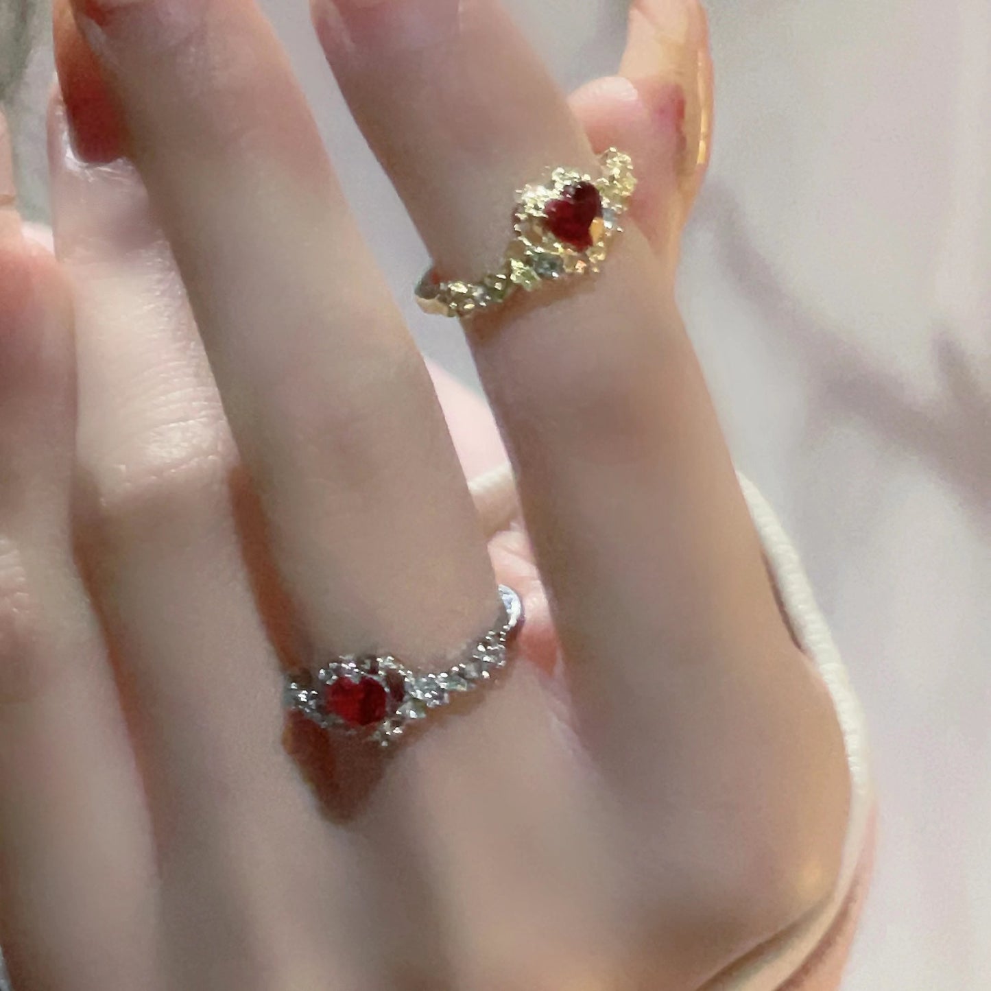 Light Luxury Minority Fashion Inlaid Zircon Opening Ring