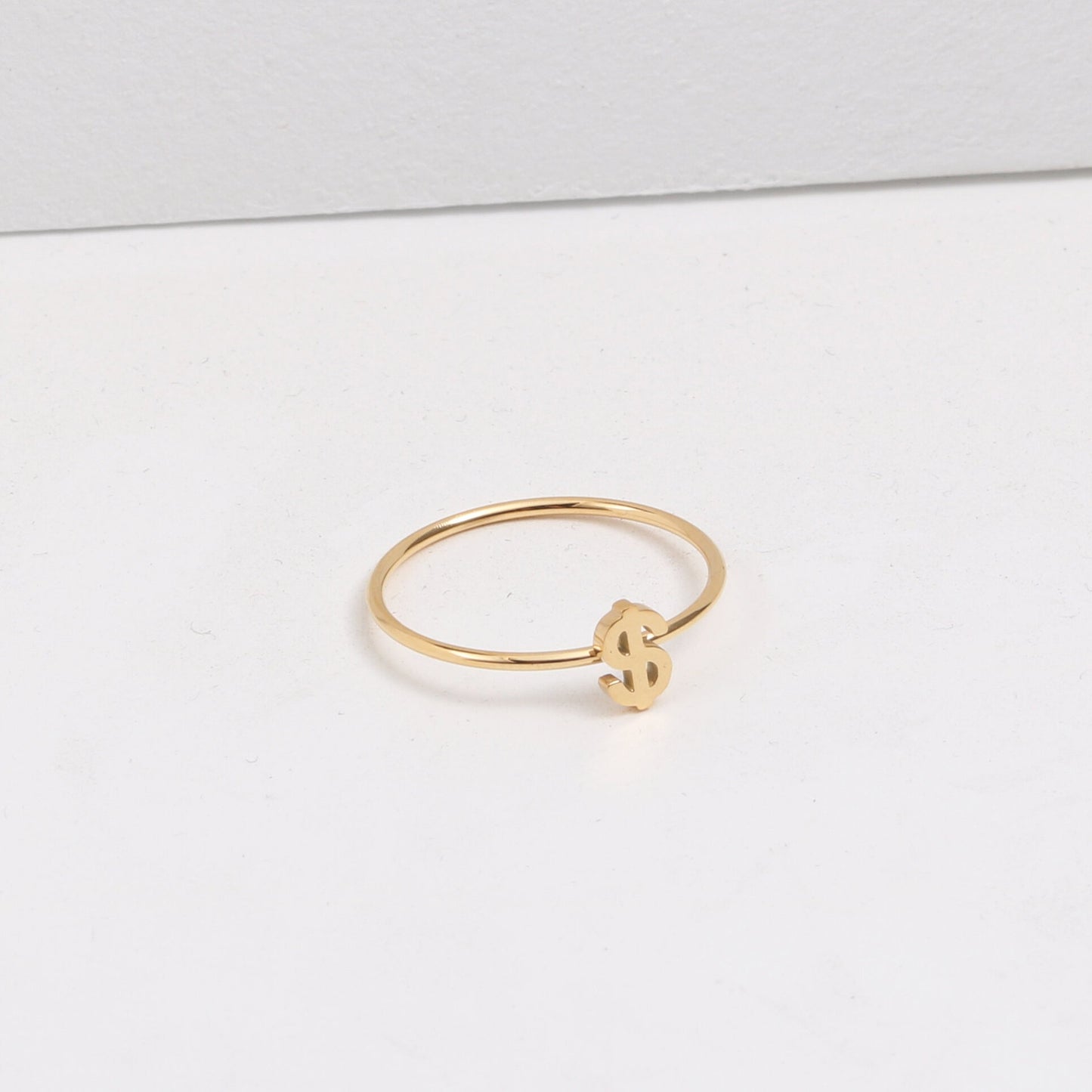 Dollar Symbol Thin Titanium Steel Gold Bracelet
