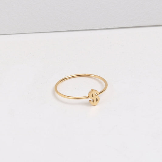 Dollar Symbol Thin Titanium Steel Gold Bracelet