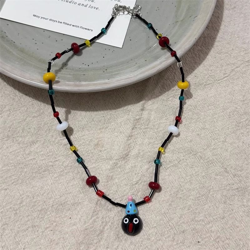 Wine Red Vintage Flower Crystal Clavicle Necklaces
