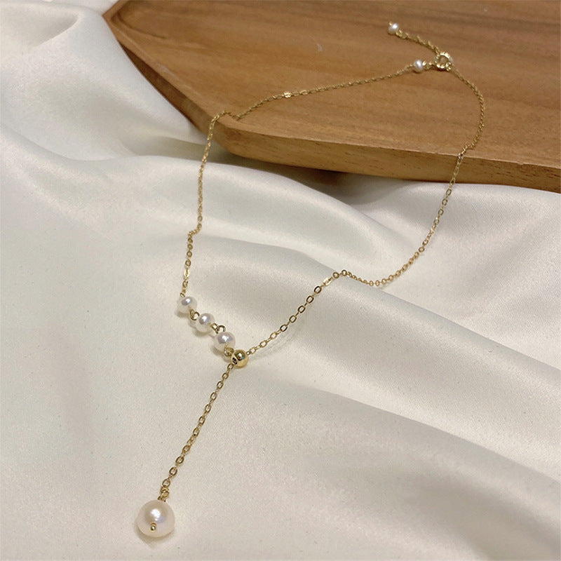 Women's Golden Bean Clavicle Chain Light Luxury Necklaces