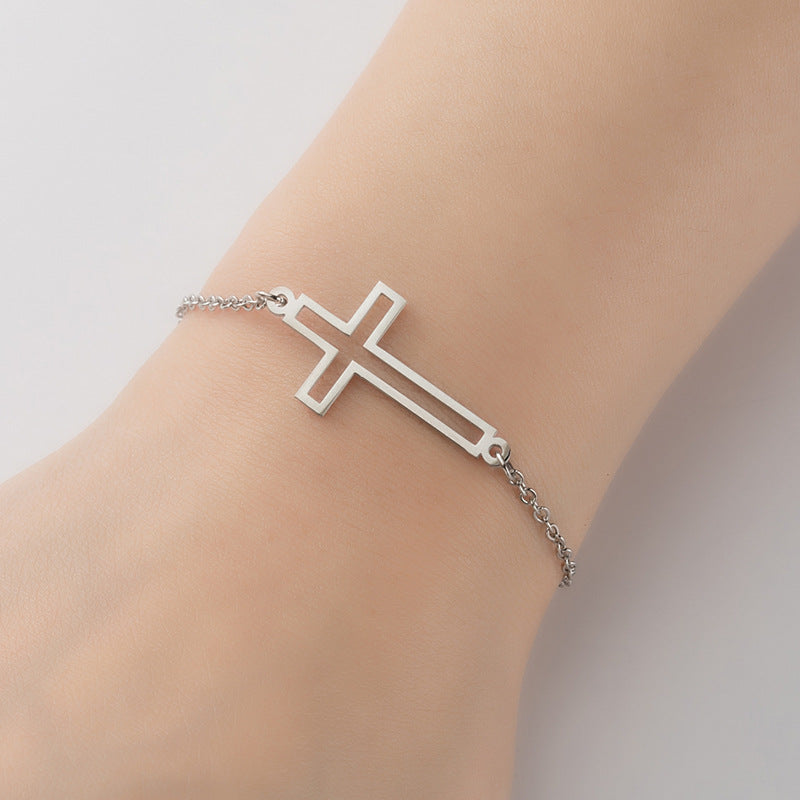 Simple Personality Cross Fashion Retro Compass Bracelets