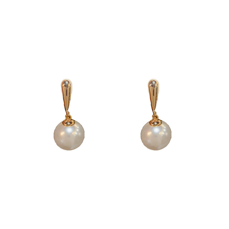 Temperament Stick Pearl Sier Needle Exquisite Simple Light Earrings