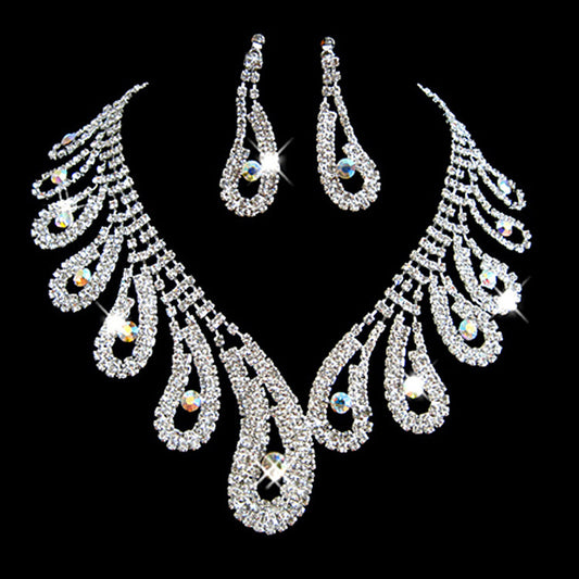 Women's Suite Splendid Diamond Geometric Crystal Flowers Jewelry Set