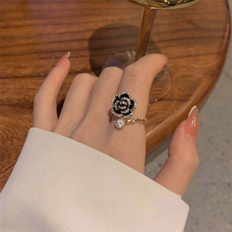 Pearl Zircon Butterfly Female Niche High-grade Light Luxury Couple Temperament Ring