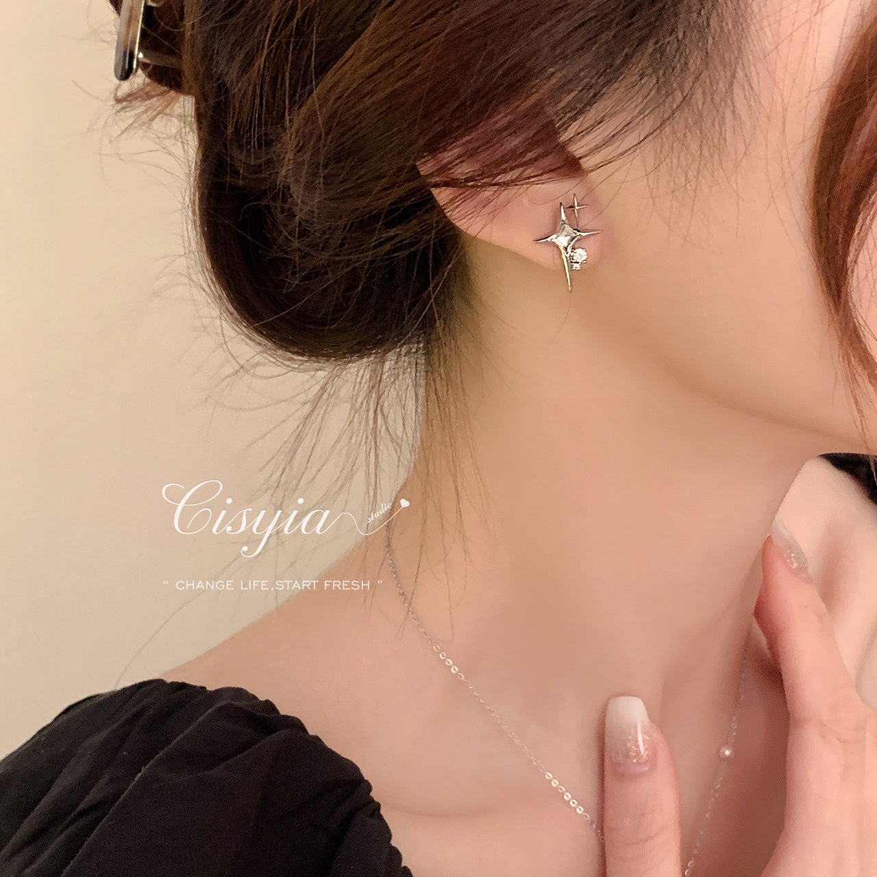 Four Stars Female Niche Design Elegant Rings