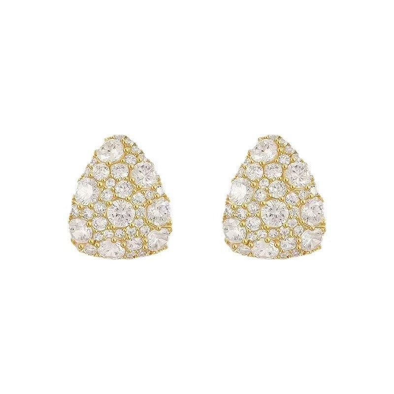 Women's Delicate Super Shining Gold Zircon Drop Shape For Personalized Minority Rings