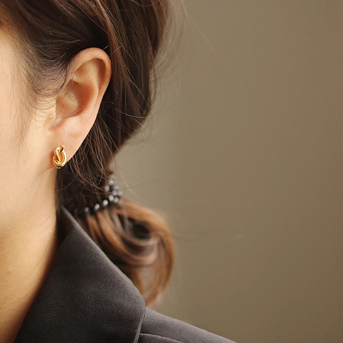 Ear Style Creative Titanium Steel No Fading Versatile Design Retro Stud Earrings