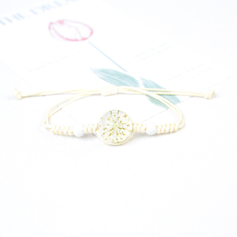 Style Real Flower Starry Lace Ceramic Beads Gift Bracelet