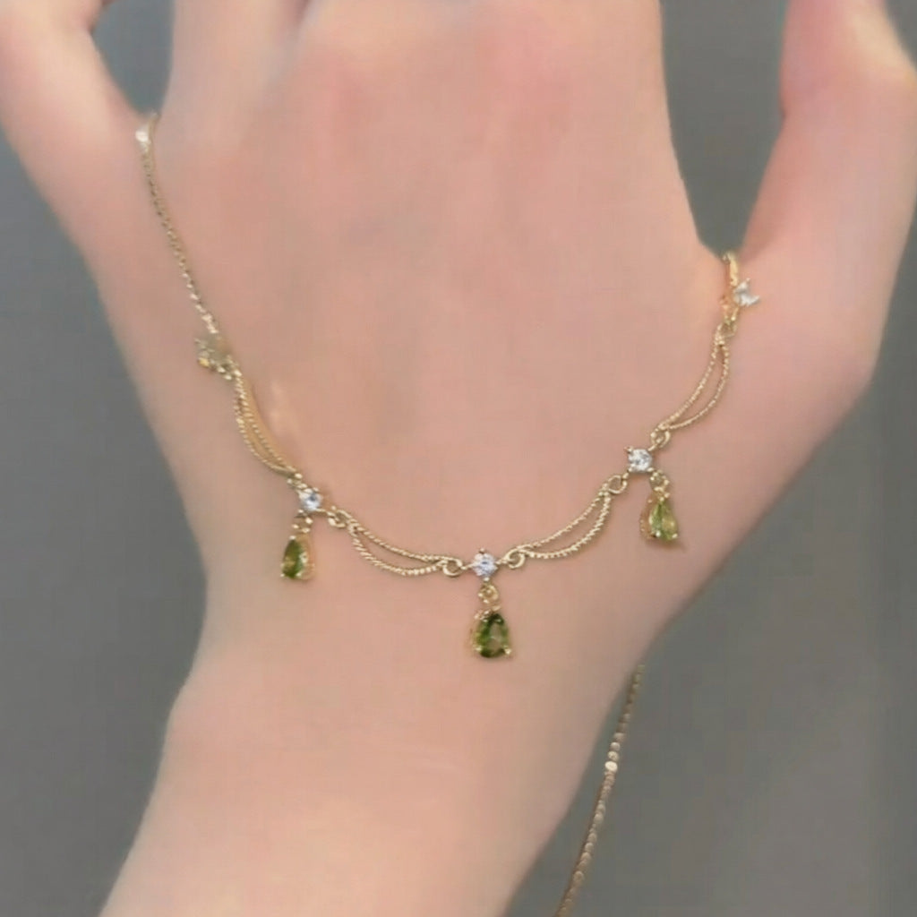 Women's Plating Zircon Water Drops Light Luxury Minority Clavicle Chain Fashion Necklaces