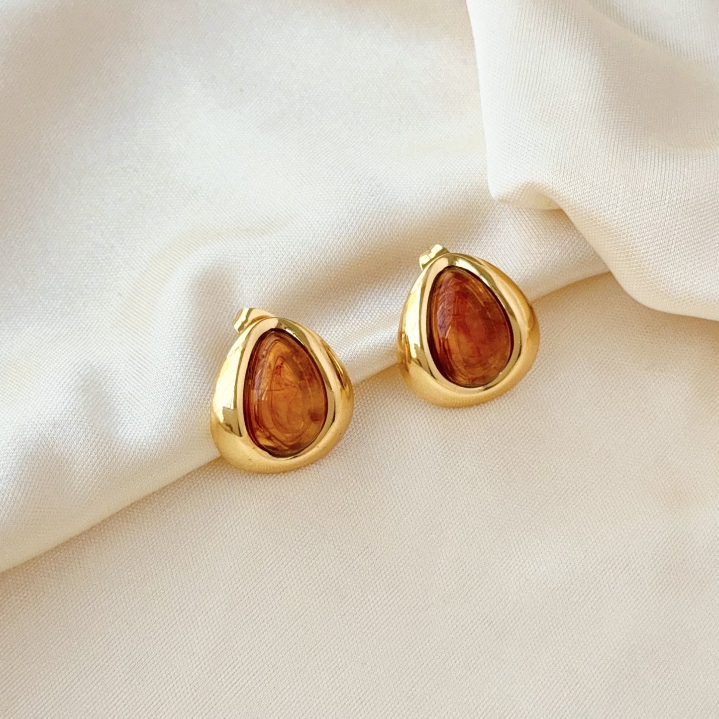 Women's Steel Style Oval Water Drop Ear Stud Earrings