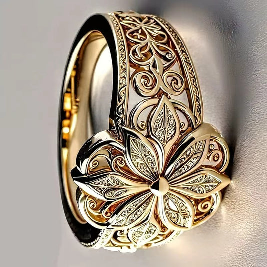 Butterfly Niche Design Mori Style Carved Artistic Temperament Ring