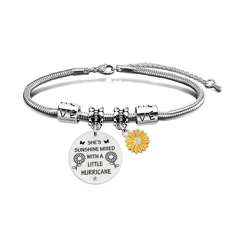 Snake Bone Sunflower Inspirational Festival Gift Bracelets