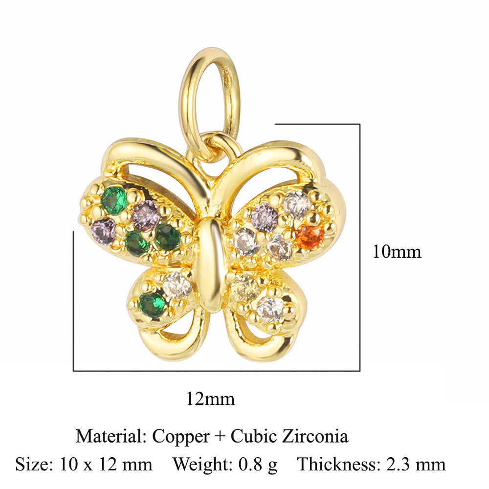 Tree Horseshoe Copper Zircon Snake Butterfly Pendants