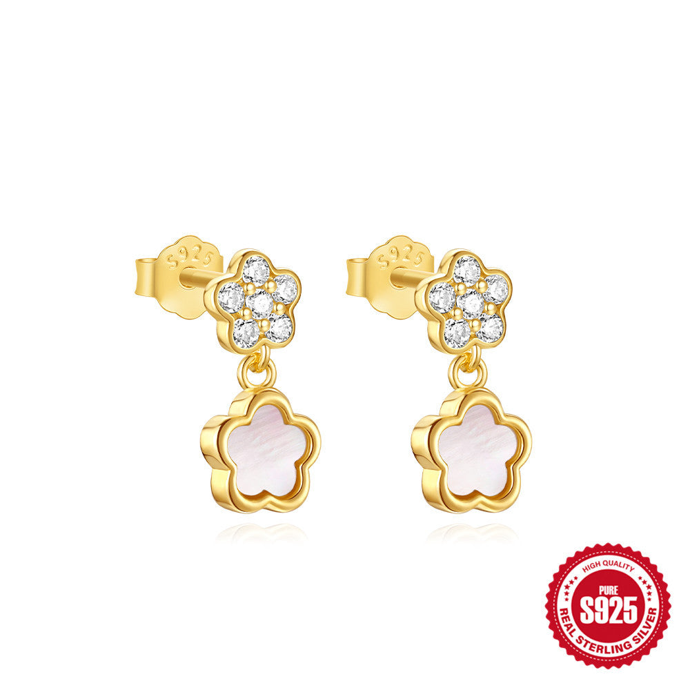 Women's Butterfly Korean High-grade Niche Pearl Petal Earrings