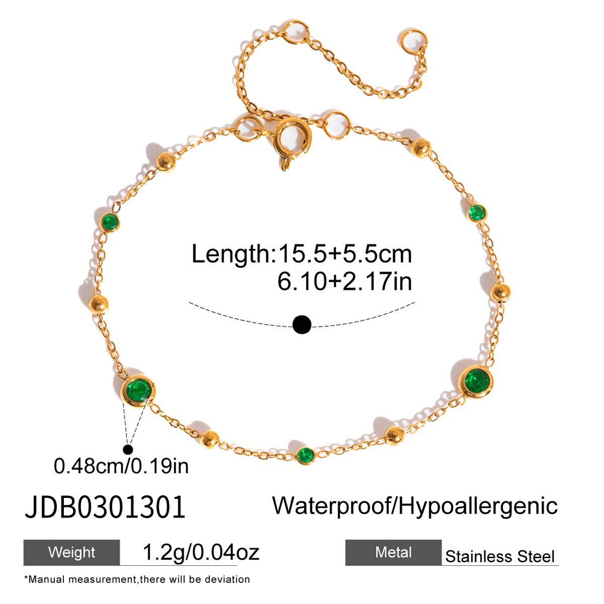 Women's Stainless Steel Rhinestone Twin High-grade Titanium No Fading Bracelet