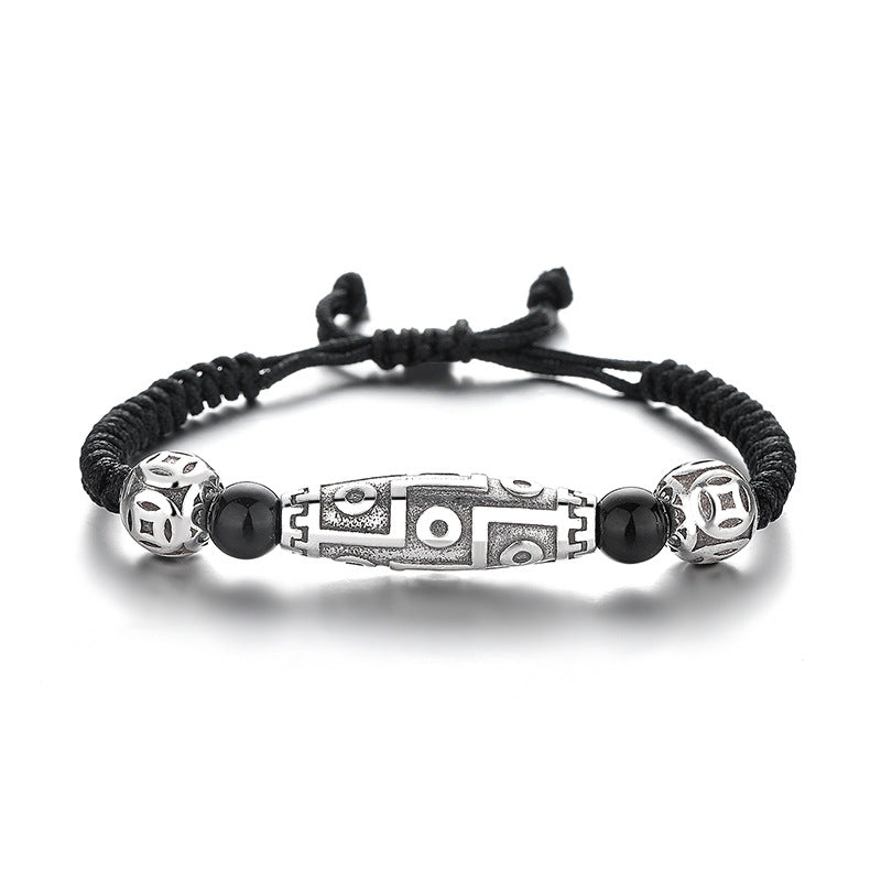 Men's Simple Personality Ethnic Style Handmade Beads Woven Black Bracelet