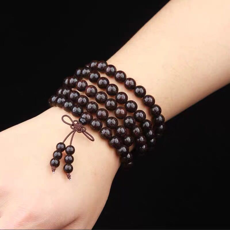 Men's Rosewood Imitation Star Crafts Nanmu Black Buddha Beads Bracelet